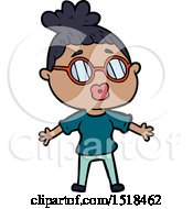 Cartoon Woman Wearing Spectacles