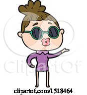 Cartoon Woman Wearing Sunglasses