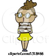 Cartoon Woman Wearing Spectacles