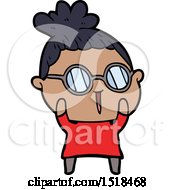 Cartoon Woman Wearing Spectacles