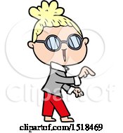 Cartoon Woman Wearing Spectacles