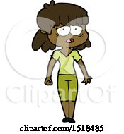 Cartoon Tired Woman