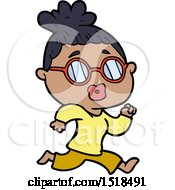 Cartoon Woman Wearing Spectacles