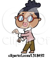 Cartoon Woman Wearing Spectacles