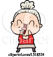 Cartoon Happy Old Woman