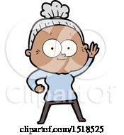 Cartoon Happy Old Woman