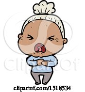 Cartoon Angry Old Woman