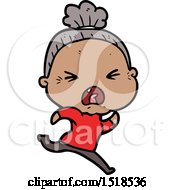 Cartoon Angry Old Woman