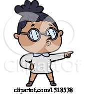 Cartoon Woman Wearing Glasses