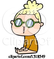 Cartoon Woman Wearing Spectacles