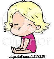 Cartoon Woman Sitting