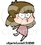 Cartoon Whistling Girl