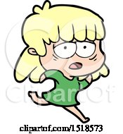 Cartoon Tired Woman