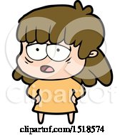 Cartoon Tired Woman