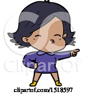 Cartoon Woman Pointing