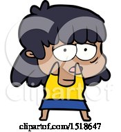 Cartoon Tired Woman