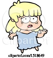 Cartoon Tired Woman