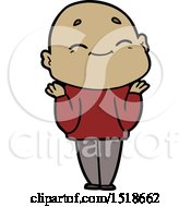 Happy Cartoon Bald Man