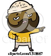 Cartoon Worried Man With Beard