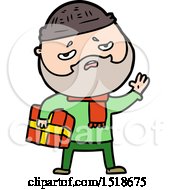 Cartoon Worried Man With Beard