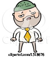 Cartoon Worried Man With Beard