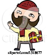 Cartoon Happy Bearded Man