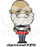 Cartoon Man With Beard Frowning