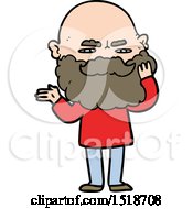 Cartoon Man With Beard Frowning