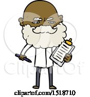 Cartoon Man With Beard Frowning