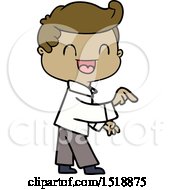 Cartoon Happy Man Pointing