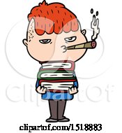 Cartoon Man Smoking