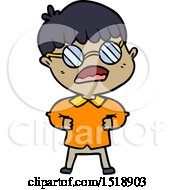 Cartoon Boy Wearing Spectacles