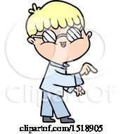 Cartoon Boy Wearing Spectacles