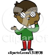 Cartoon Boy Wearing Spectacles