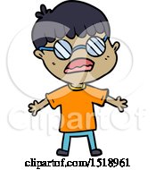 Cartoon Boy Wearing Spectacles