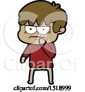 Annoyed Cartoon Boy