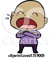 Cartoon Shouting Bald Man