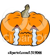 Cartoon Crying Halloween Pumpkin