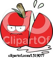 Cartoon Angry Sliced Apple