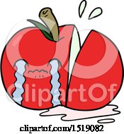 Cartoon Sad Sliced Apple
