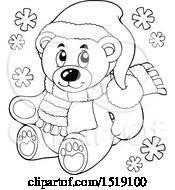 Poster, Art Print Of Black And White Christmas Teddy Bear