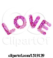 Poster, Art Print Of 3d Word Love Formed Of Hearts On A White Background