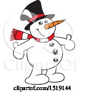 Poster, Art Print Of Cartoon Snowman With Open Arms