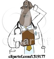 Clipart Of A Black Male Doctor Holding A Clipboard Royalty Free Vector Illustration