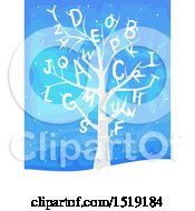 Poster, Art Print Of Winter Tree With Alphabet Letters