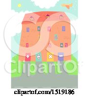 Clipart Of A House With Numbers And Math Symbols Royalty Free Vector Illustration