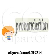 Clipart Of A Boy Speaking And Leanring Pronounciation Royalty Free Vector Illustration