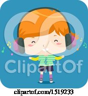 Poster, Art Print Of Boy Listening To Music Through Headphones