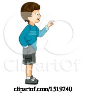 Poster, Art Print Of Boy Facing And Pointing To The Right