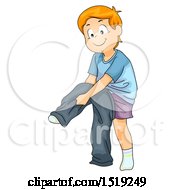 Boy Dressing And Putting On Pants